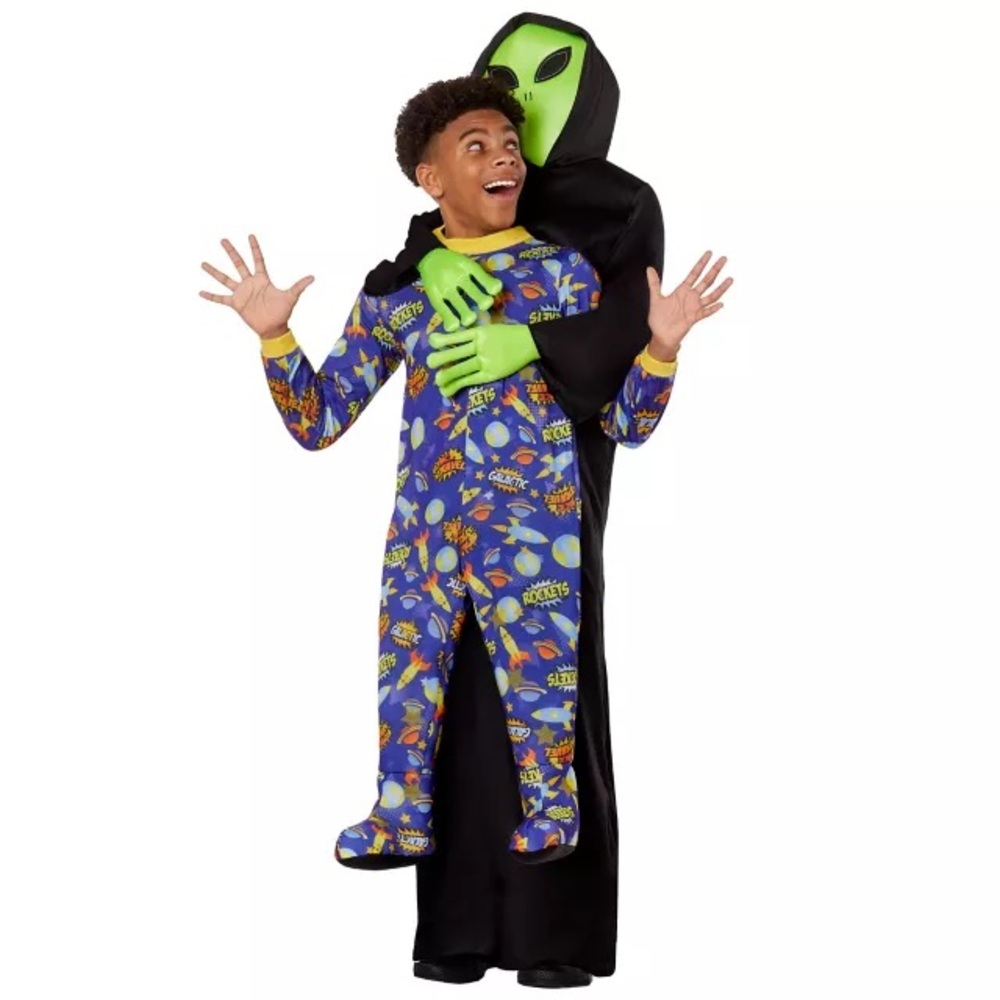 Spirit Alien Carry Me Inflatable Black and Neon Green Halloween Costume